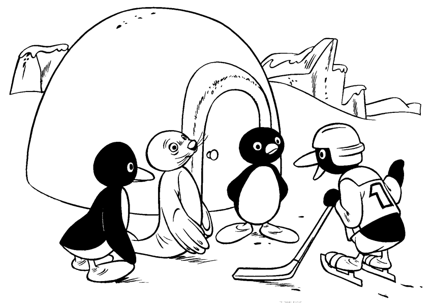 Plansa de colorat cu Pinguin 15 7